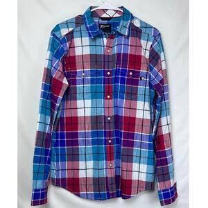 Marmot Women's Size Medium Multicolored Long Sleeve Pearl Snap Up Blouse Comfort